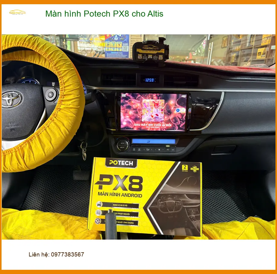 Anh Thắng lắp màn hình Potech PX8 cho Altis tại Quận Bình Tân để nâng tầm tiện ích cho xe ảnh thực tế 3