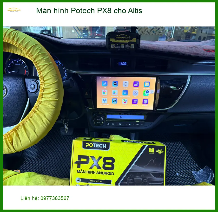 Anh Thắng lắp màn hình Potech PX8 cho Altis tại Quận Bình Tân để nâng tầm tiện ích cho xe ảnh thực tế 4
