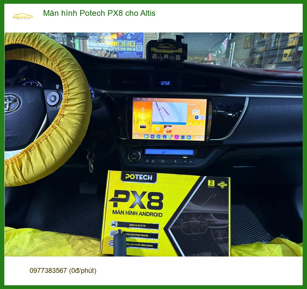 Anh Quân lắp màn hình Potech PX8 cho Altis tại Quận 7 - Nâng cấp tiện ích ảnh thực tế 4