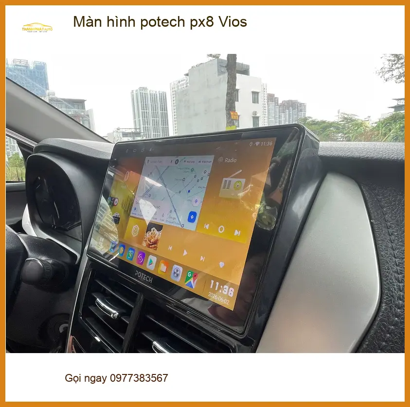 Anh Khang nâng cấp Màn hình Potech PX8 cho Vios tại Quận 1 vì màn hình zin đã cũ