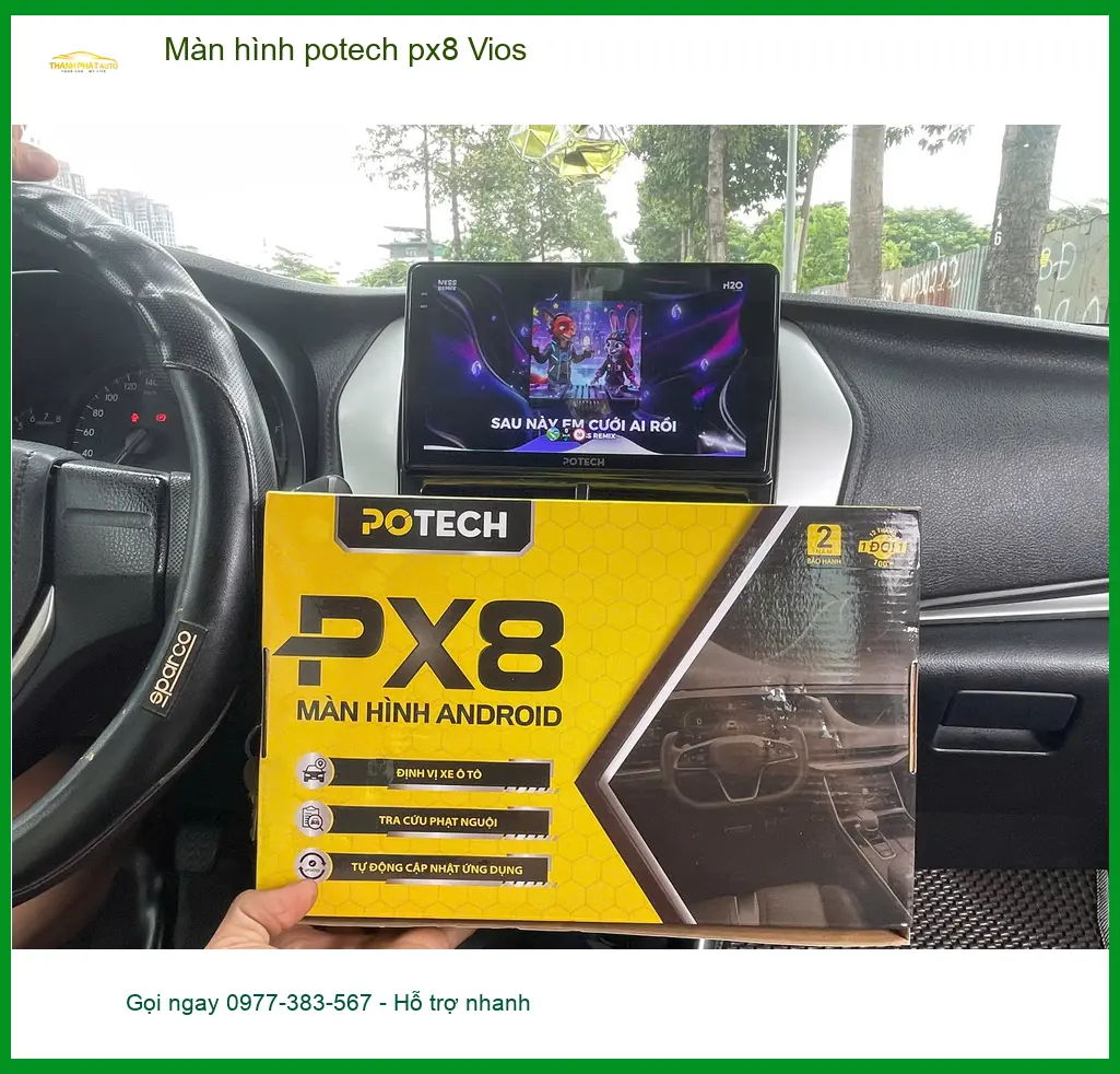Anh Khang nâng cấp Màn hình Potech PX8 cho Vios tại Quận 1 vì màn hình zin đã cũ ảnh thực tế 2