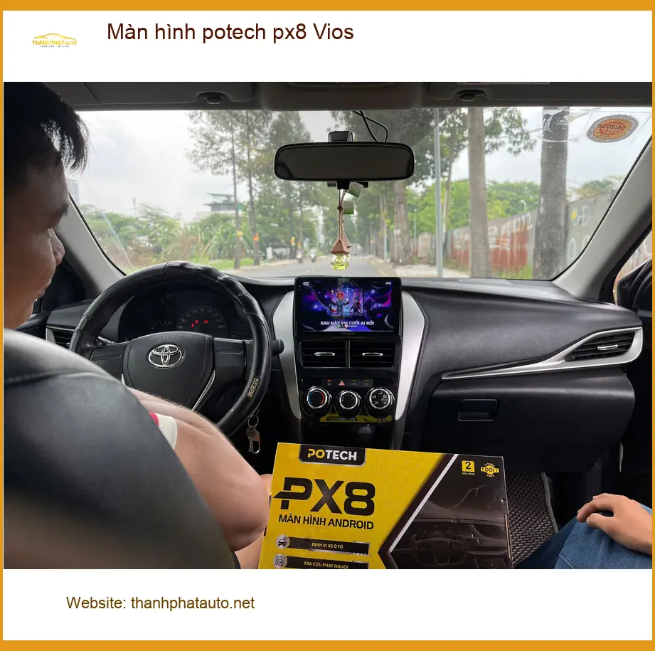 Anh Khang nâng cấp Màn hình Potech PX8 cho Vios tại Quận 1 vì màn hình zin đã cũ ảnh thực tế 3