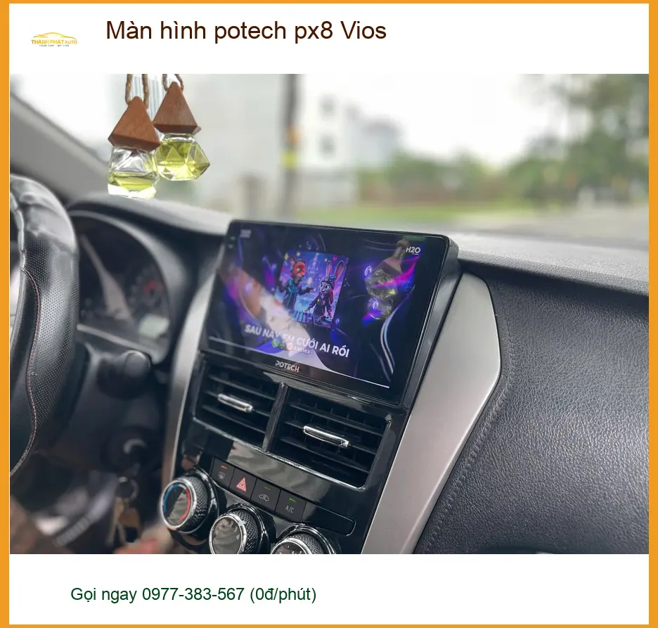 Anh Khôi lắp Màn hình Potech PX8 cho Vios tại Quận 2 để nâng cấp giải trí