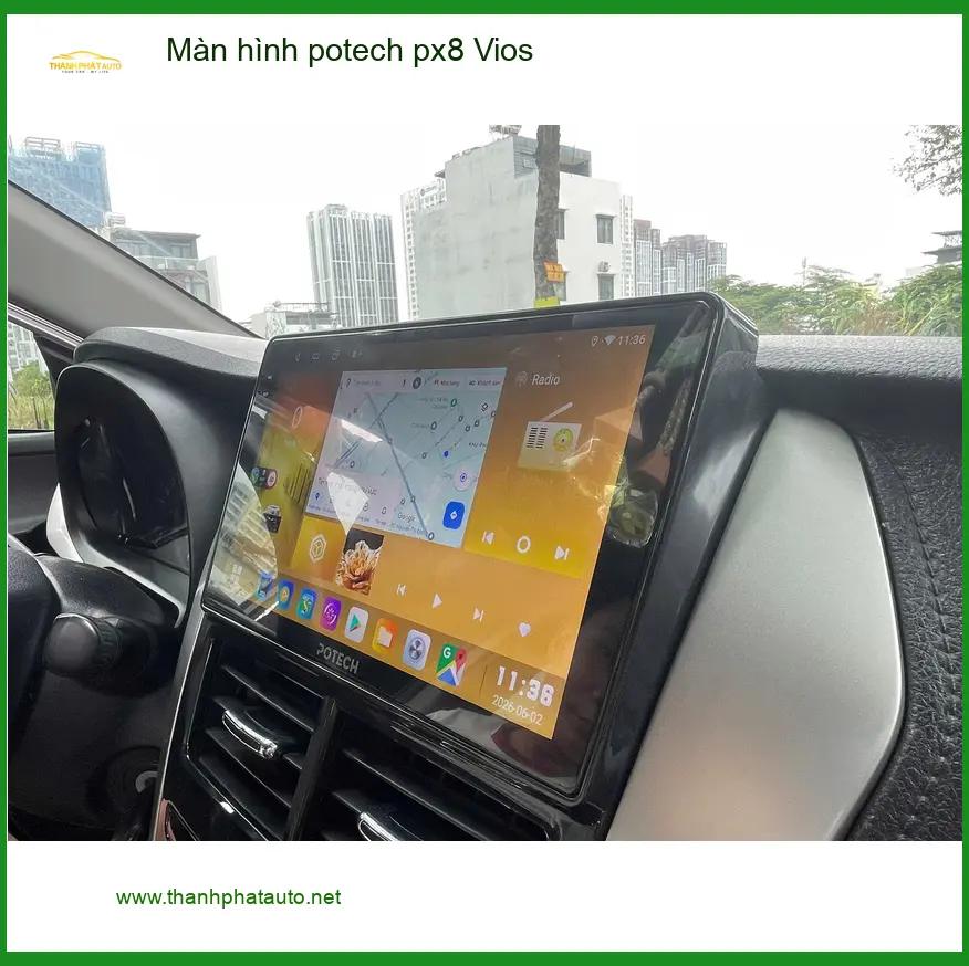 Anh Khôi lắp Màn hình Potech PX8 cho Vios tại Quận 2 để nâng cấp giải trí ảnh thực tế 2