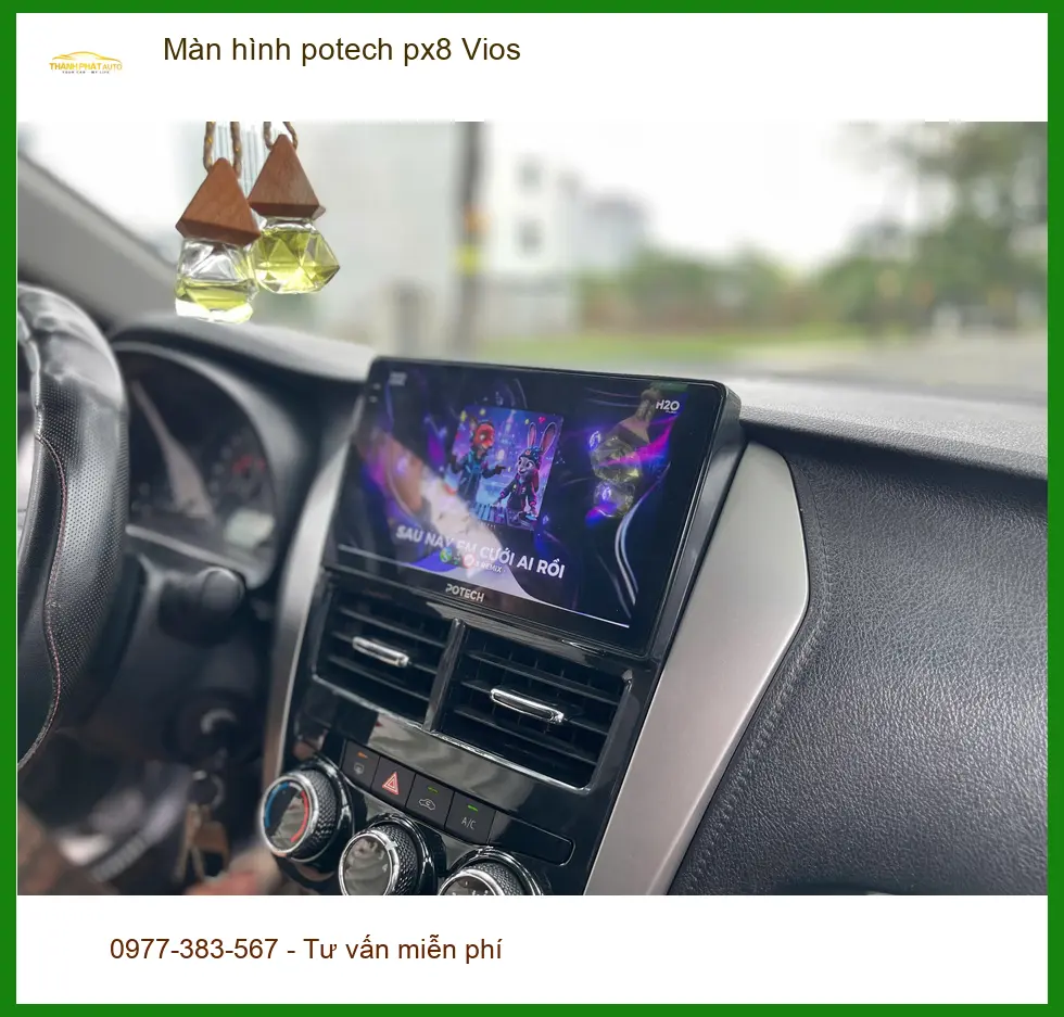 Chị Mai nâng cấp màn hình Potech PX8 cho Vios tại Quận 9 vì màn zin quá cũ và thiếu tính năng ảnh thực tế 2