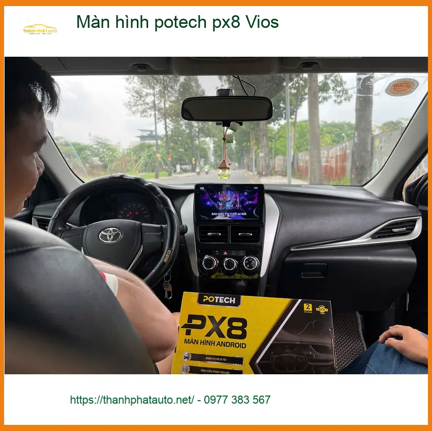 Chị Mai nâng cấp màn hình Potech PX8 cho Vios tại Quận 9 vì màn zin quá cũ và thiếu tính năng ảnh thực tế 4
