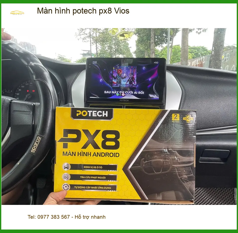 Anh Quý lắp màn hình Potech PX8 cho Vios tại Quận 12 để tiện dẫn đường ảnh thực tế 3