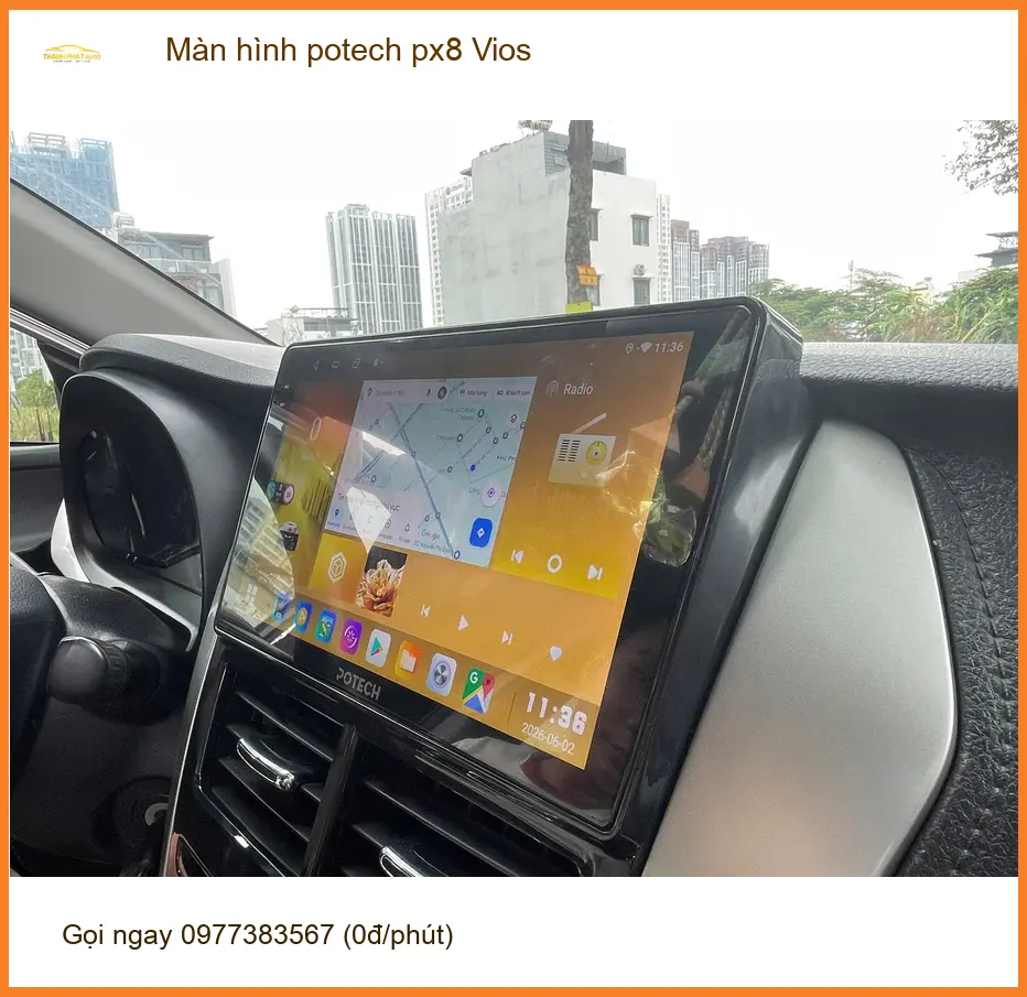 Anh Sơn lắp màn hình Potech PX8 Vios tại Hóc Môn chính hãng, giá tốt ảnh thực tế 2