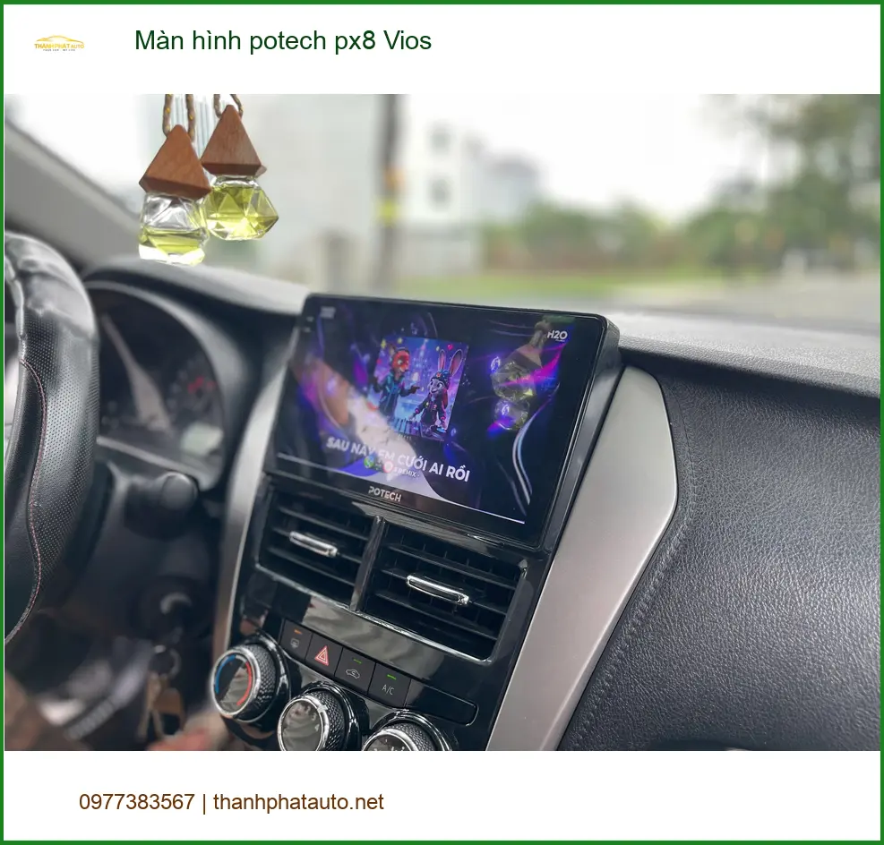 Anh Khang lắp Màn hình Potech PX8 cho Vios tại Quận 7 để hành trình lái xe tiện nghi hơn