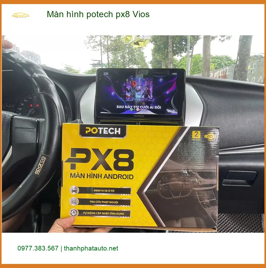 Anh Khang lắp Màn hình Potech PX8 cho Vios tại Quận 7 để hành trình lái xe tiện nghi hơn ảnh thực tế 2
