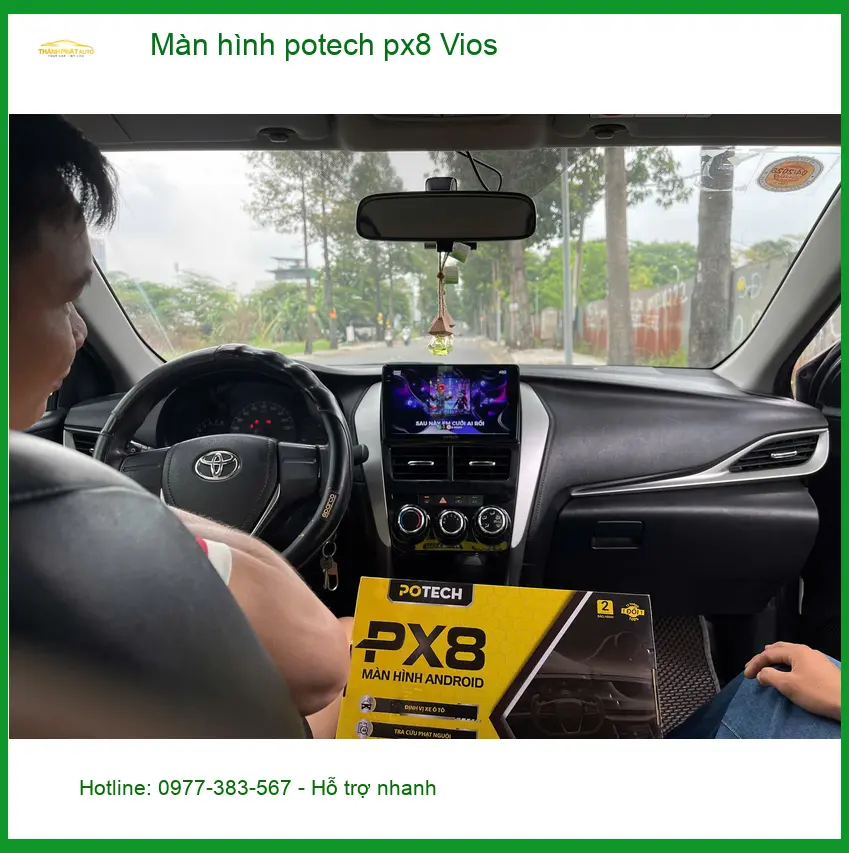 Anh Khang lắp Màn hình Potech PX8 cho Vios tại Quận 7 để hành trình lái xe tiện nghi hơn ảnh thực tế 3