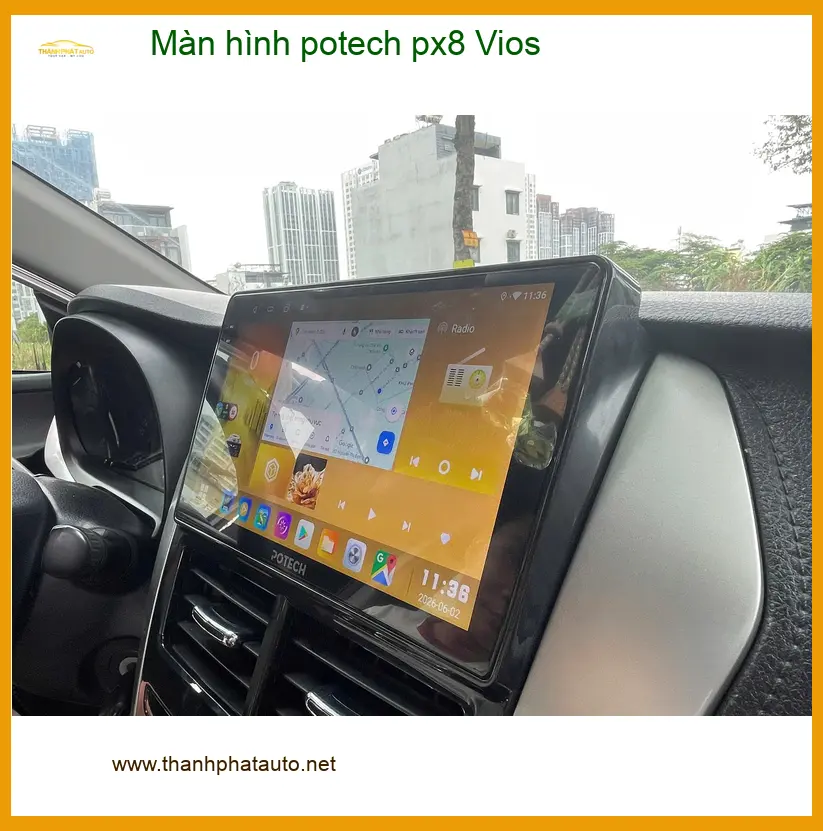 Anh Khang lắp Màn hình Potech PX8 cho Vios tại Quận 7 để hành trình lái xe tiện nghi hơn ảnh thực tế 4