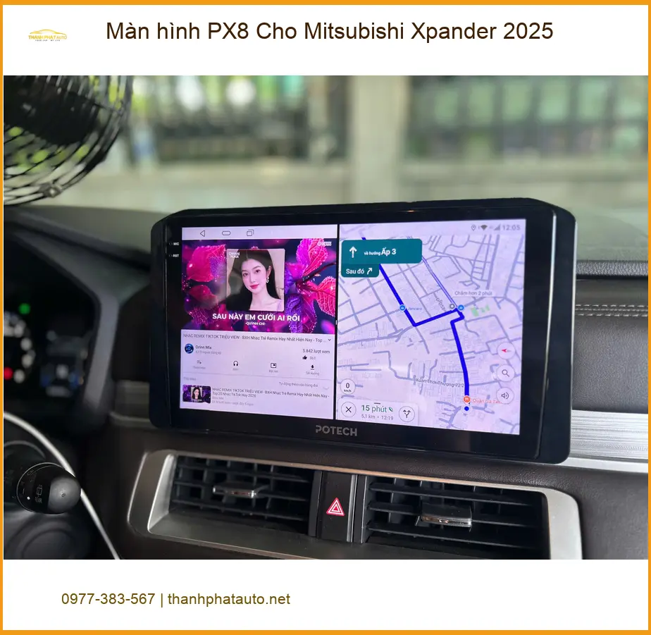 Bác Trí lắp Màn hình PX8 cho Mitsubishi Xpander 2025 tại Quận Bình Thạnh ảnh thực tế 4