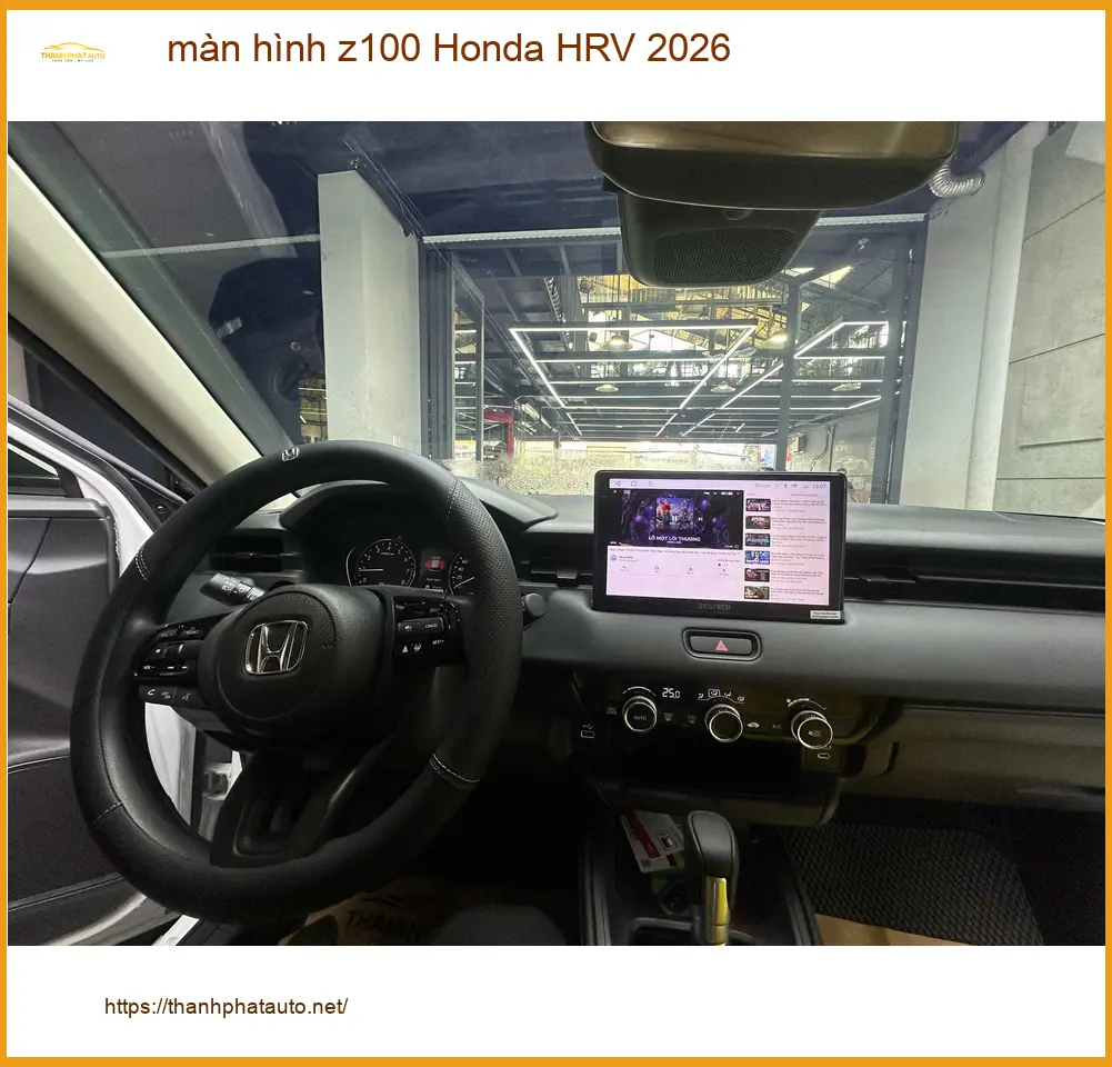 Anh Minh Khang lắp màn hình Z100 Honda HRV 2026 tại Quận 1 để tận hưởng giải trí ảnh thực tế 2