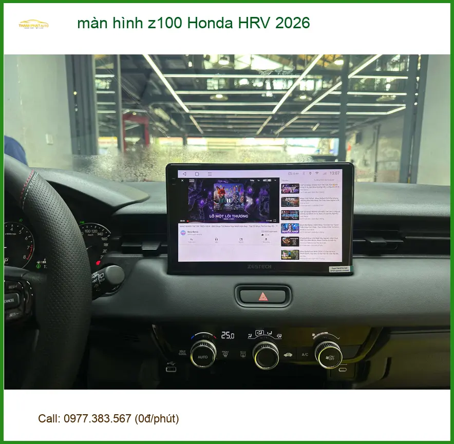 Anh Minh Khang lắp màn hình Z100 Honda HRV 2026 tại Quận 1 để tận hưởng giải trí ảnh thực tế 3