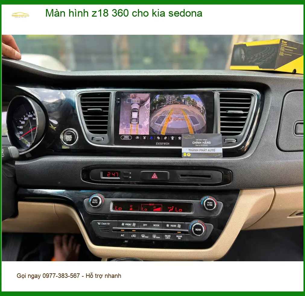 Chú Hùng lắp màn hình Z18 360 cho Kia Sedona tại Quận 12 để lái an toàn hơn ảnh thực tế 2