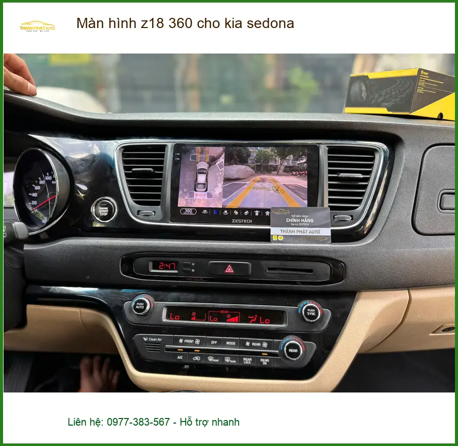 Chị Thảo lắp màn hình Z18 360 cho Kia Sedona tại Quận 7, tránh va chạm ảnh thực tế 4