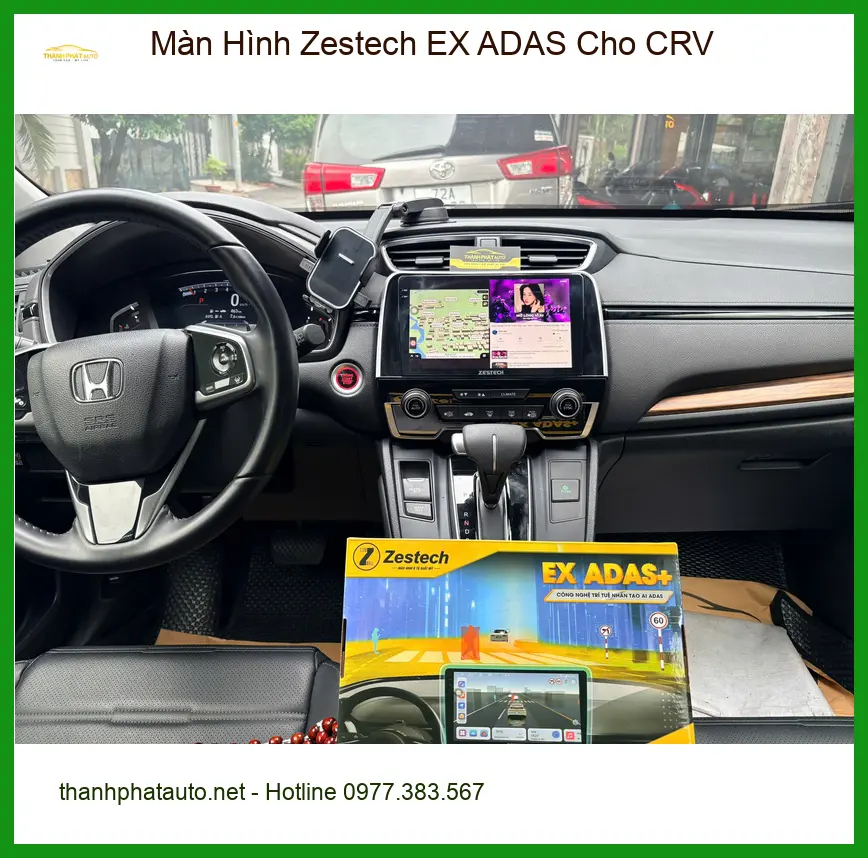 Anh Bách lắp Màn Hình Zestech EX ADAS cho CRV để lái xe an toàn hơn tại Củ Chi ảnh thực tế 2