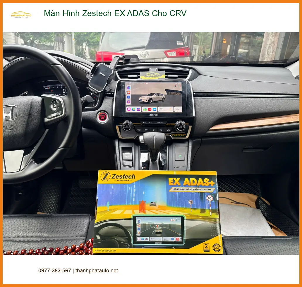 Anh Khải lắp Màn Hình Zestech EX ADAS cho CRV tại Quận Gò Vấp để nâng tầm tiện ích lái xe ảnh thực tế 3