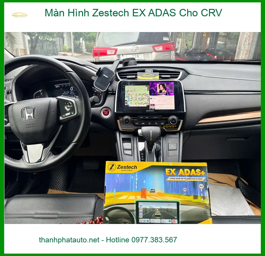Anh Dũng lắp Màn Hình Zestech EX ADAS cho CRV tại Quận 1 an tâm lái xe trong phố ảnh thực tế 3