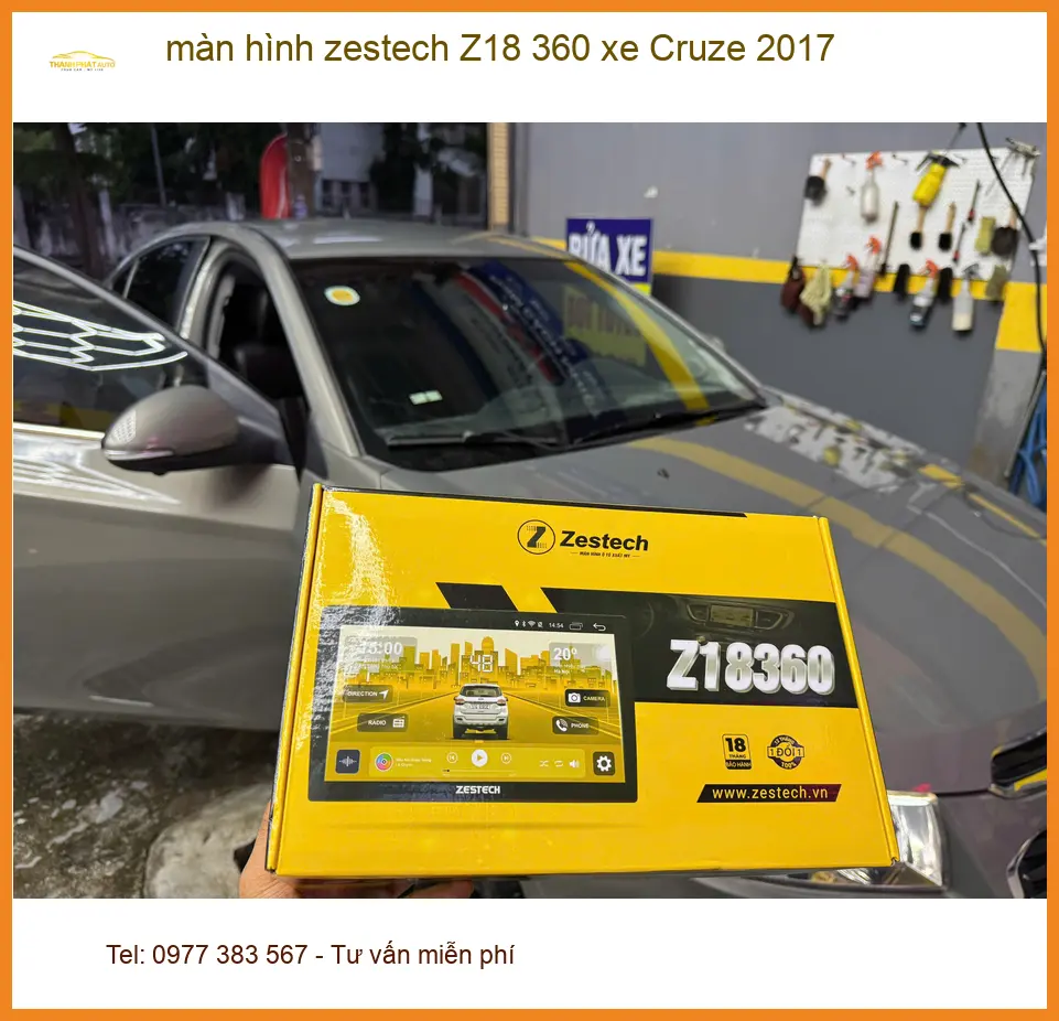 Anh Khang lắp màn hình Zestech Z18 360 cho Cruze 2017 tại Quận 2 để dễ đậu xe hơn
