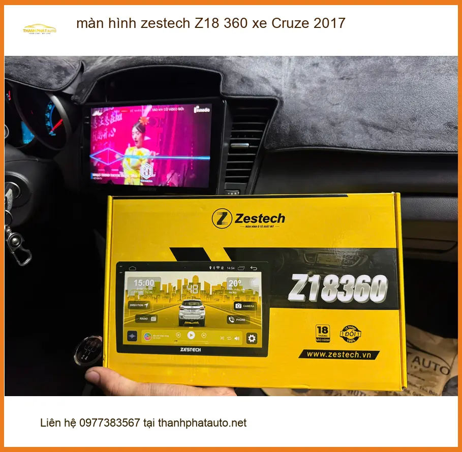 Anh Cường lắp màn hình Zestech Z18 360 xe Cruze 2017 tại Quận 11