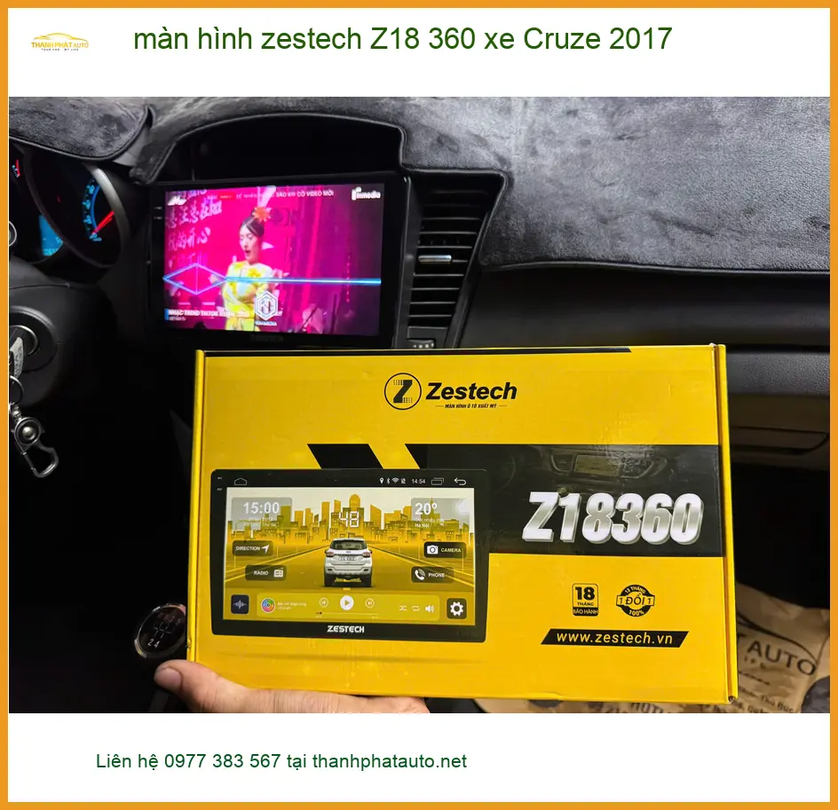 Chị Thảo lắp màn hình Zestech Z18 360 cho Cruze 2017 tại Thủ Đức ảnh thực tế 4
