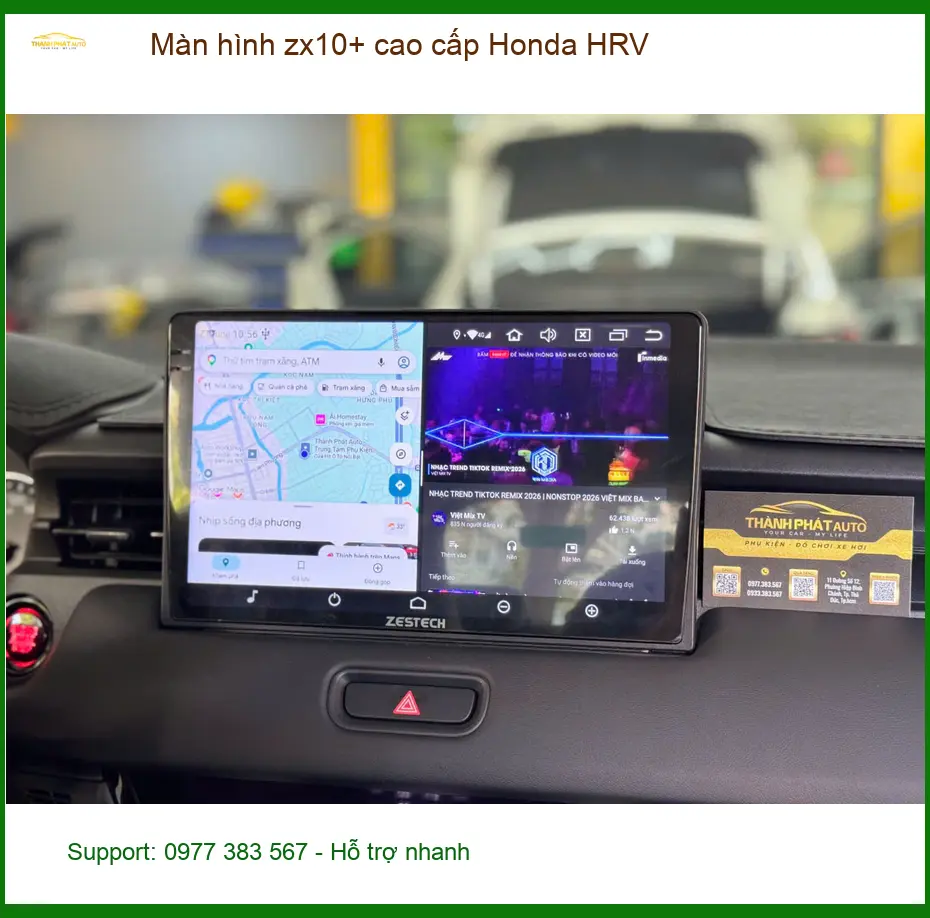 Chị Mai lắp màn hình ZX10+ cao cấp Honda HRV Quận 8 vì cần giải trí thông minh