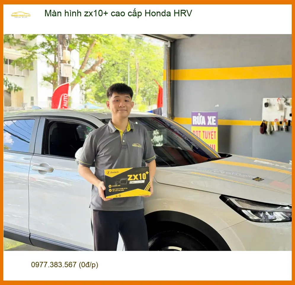 Chú Lân lắp Màn hình ZX10+ cao cấp cho Honda HRV tại Quận Bình Thạnh