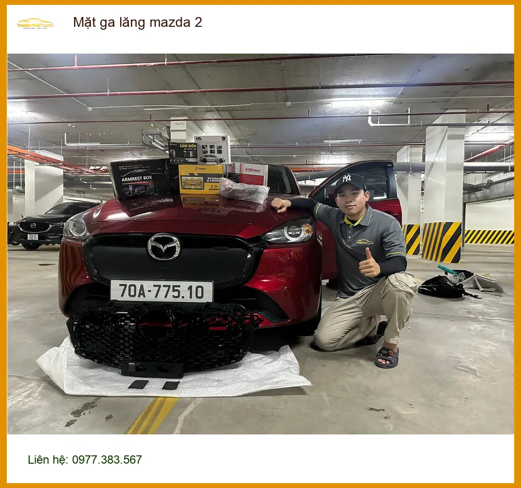 Anh Minh thay Mặt ga lăng Mazda 2 tại Quận 10 để nâng cấp diện mạo xe
