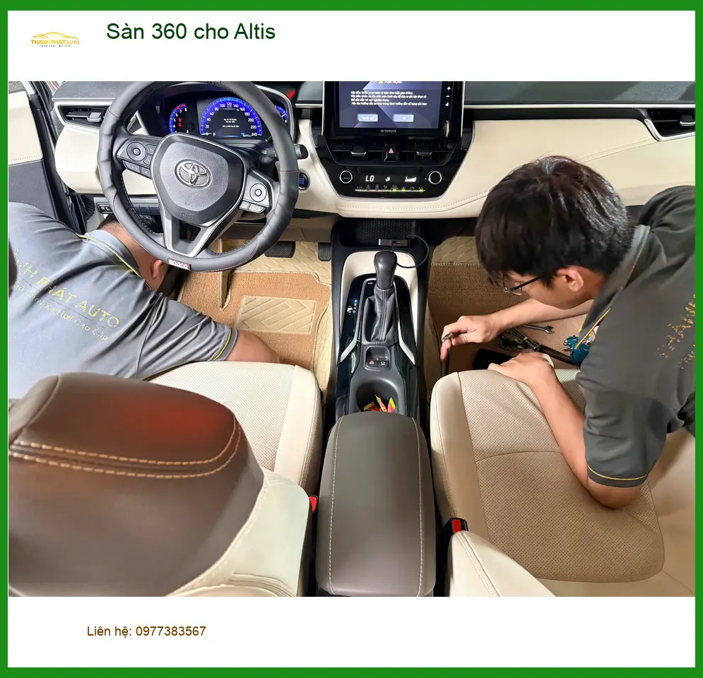 Chú Đức An lắp Sàn 360 cho Toyota Altis tại Hóc Môn để dễ vệ sinh hơn ảnh thực tế 4