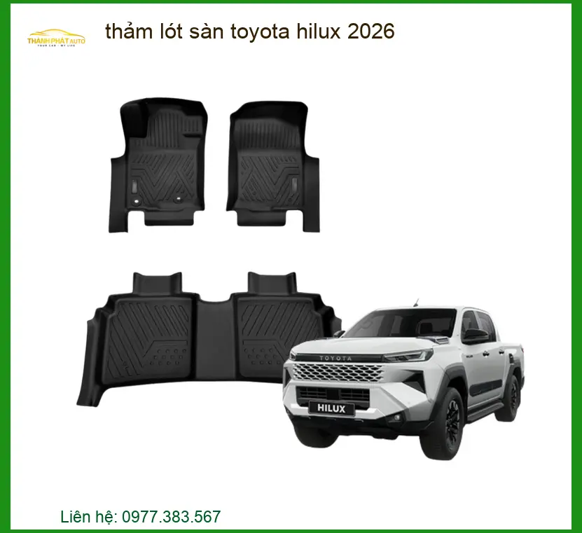 Thảm Lót Sàn Toyota Hilux 2026 - Trung Tâm Lắp Đặt Chính Hãng Giá Tốt TPHCM