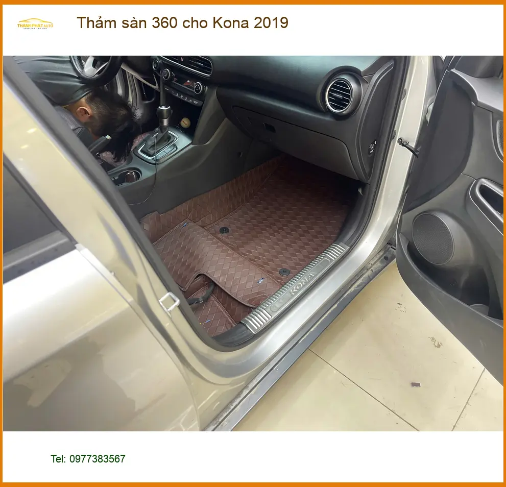 Chú Lực lắp thảm sàn 360 cho Kona 2019 tại Cần Giờ để nội thất luôn sạch đẹp ảnh thực tế 4