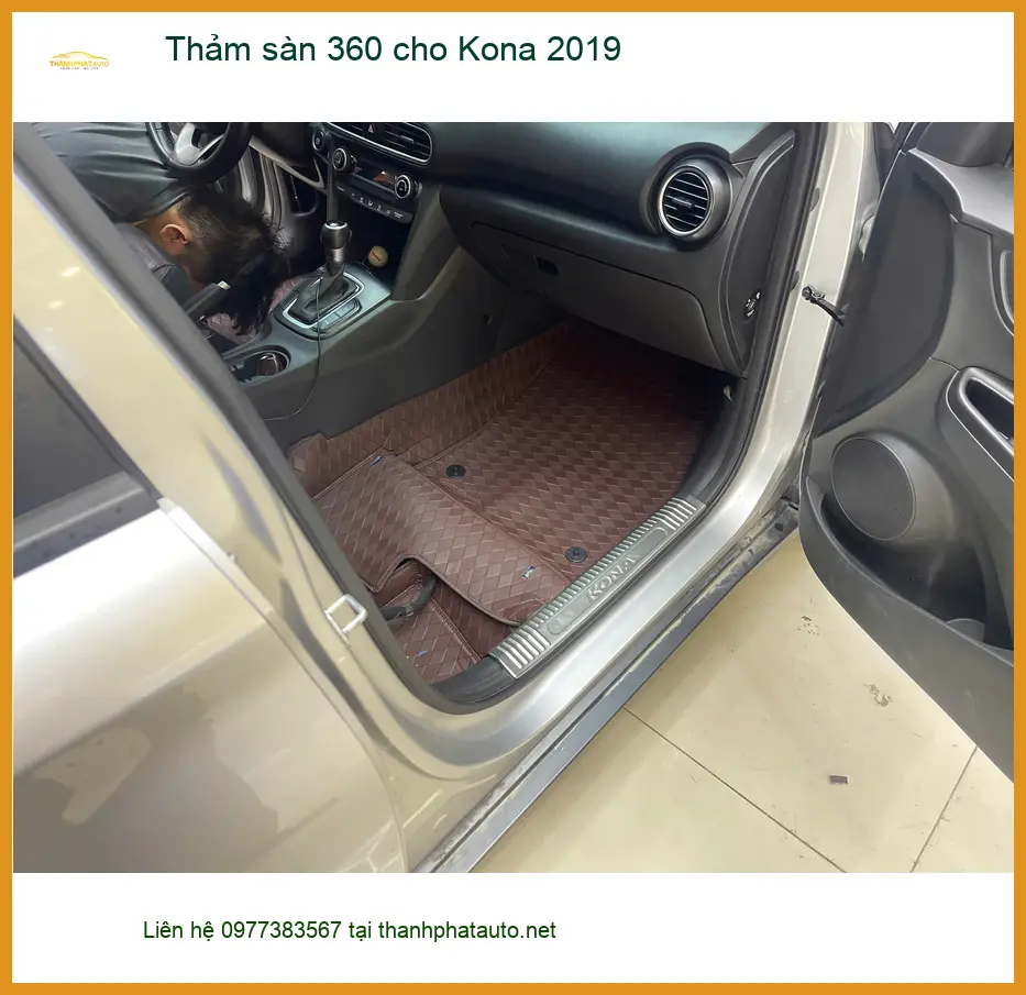 Anh Khang lắp thảm sàn 360 cho Kona 2019 tại Q.10 để xe luôn sạch đẹp ảnh thực tế 4