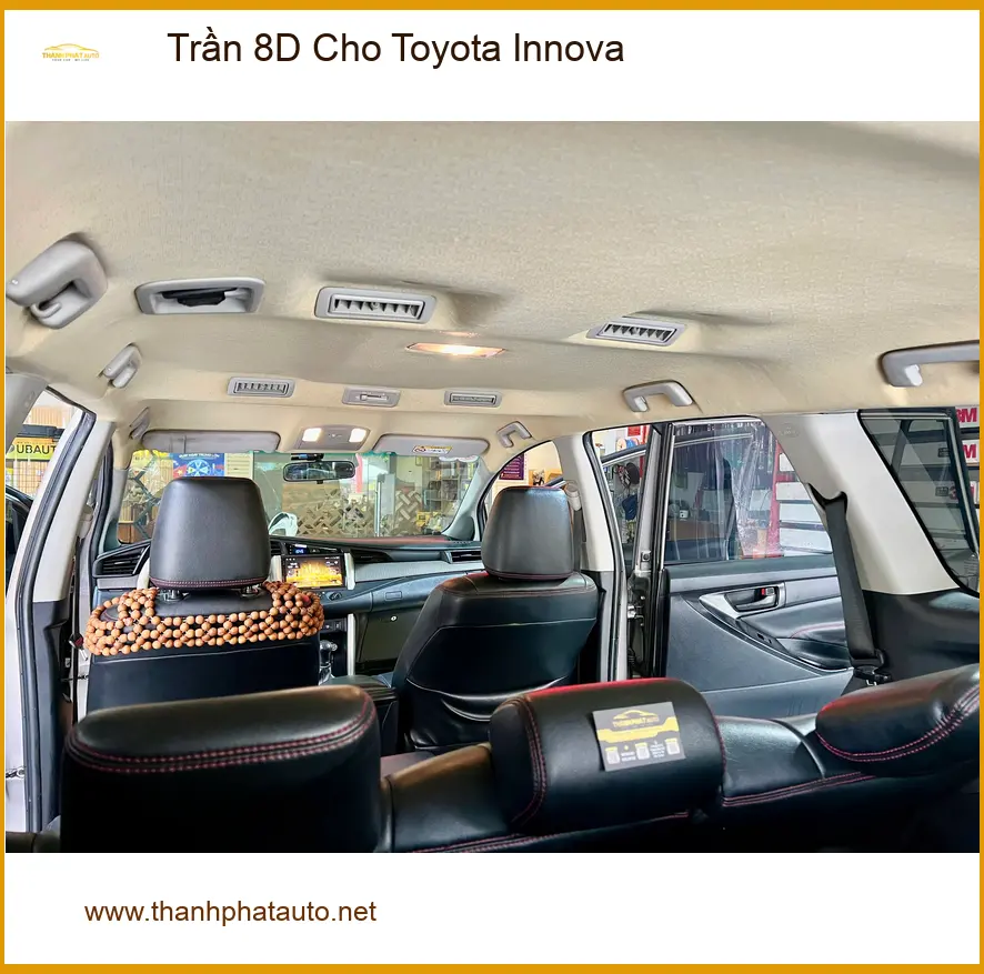 Anh Duy bọc Trần 8D cho Toyota Innova tại Thủ Đức để nội thất xe thêm sang trọng ảnh thực tế 3
