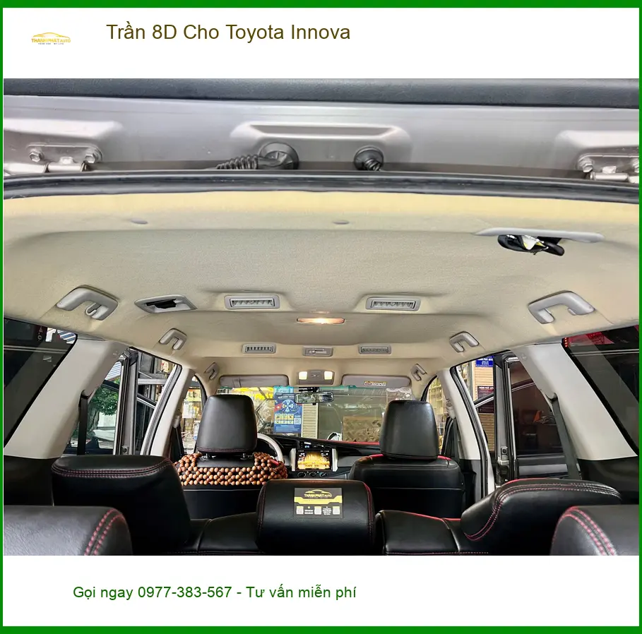 Chú Nhật lắp Trần 8D cho Toyota Innova tại Quận 4 để nâng tầm nội thất xe