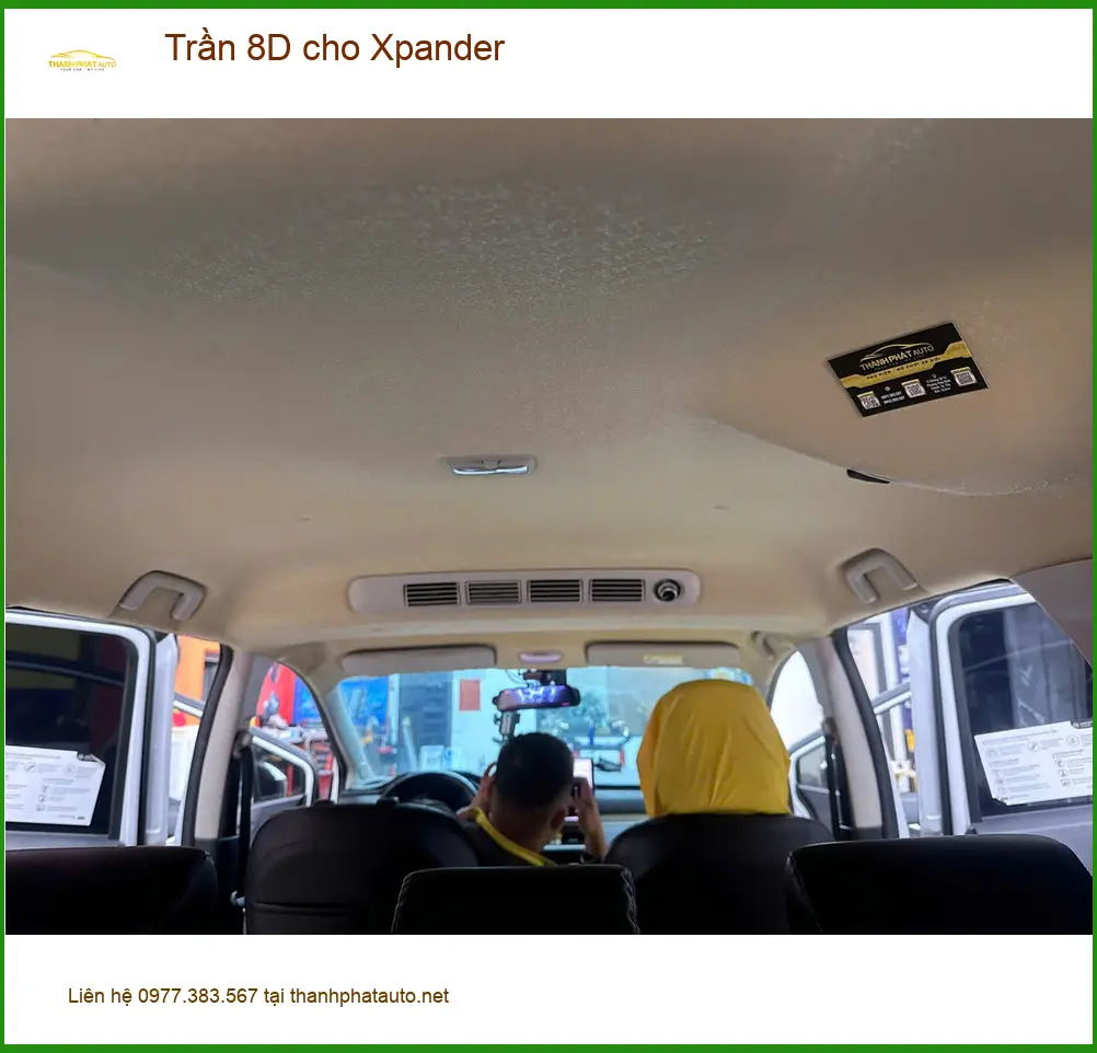 Anh Kiên làm Trần 8D cho Xpander tại Cần Giờ để nội thất sang trọng, dễ vệ sinh. ảnh thực tế 3