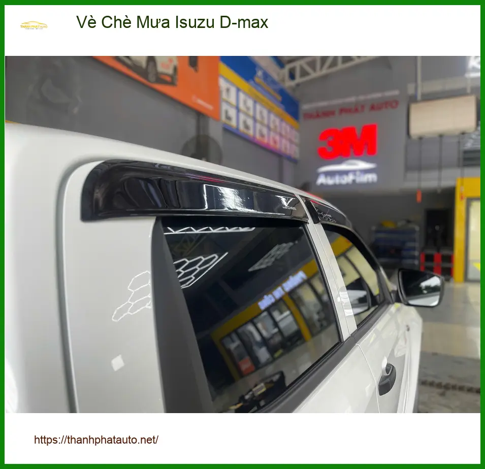 Anh Bảo lắp Vè Che Mưa Isuzu D-max tại Thủ Đức chống mưa tạt vào xe ảnh thực tế 2