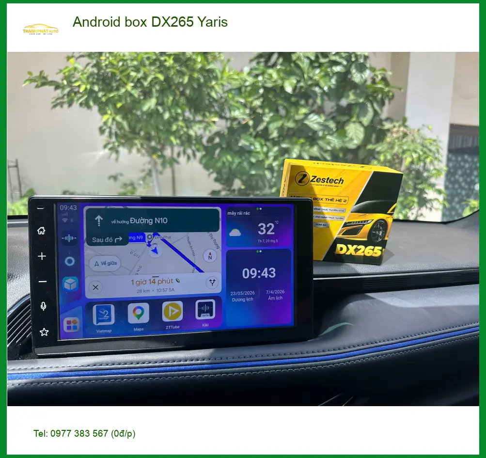 Chú Long gắn Android box DX265 cho Toyota Yaris ở Gò Vấp vì muốn giải trí trên xe. ảnh thực tế 2