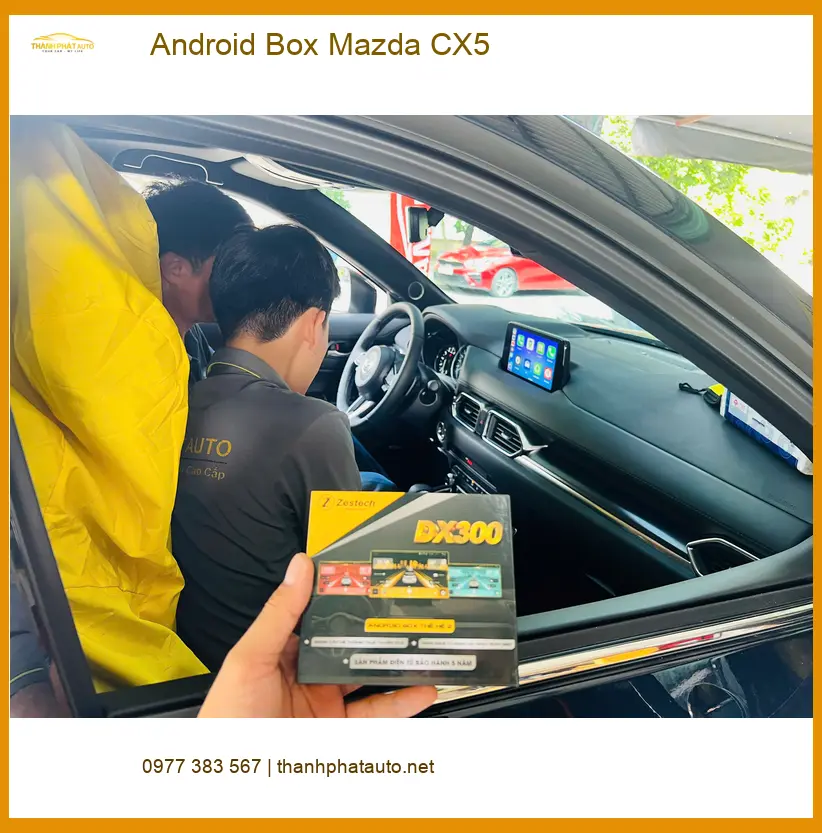 Anh Khôi lắp Android Box Zestech cho Mazda CX5 tại Quận 4 để xem YouTube, bản đồ không cần thay màn. ảnh thực tế 2