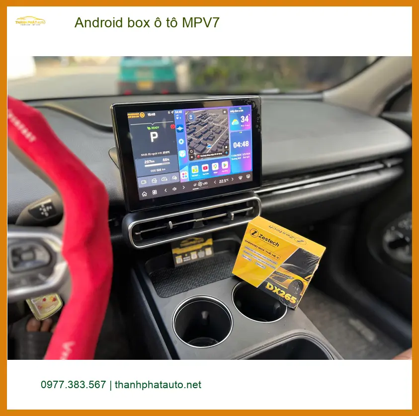 Anh Duy lắp Android box ô tô MPV7 cho Hyundai Santa Fe tại Quận 2 để con nhỏ xem hoạt hình