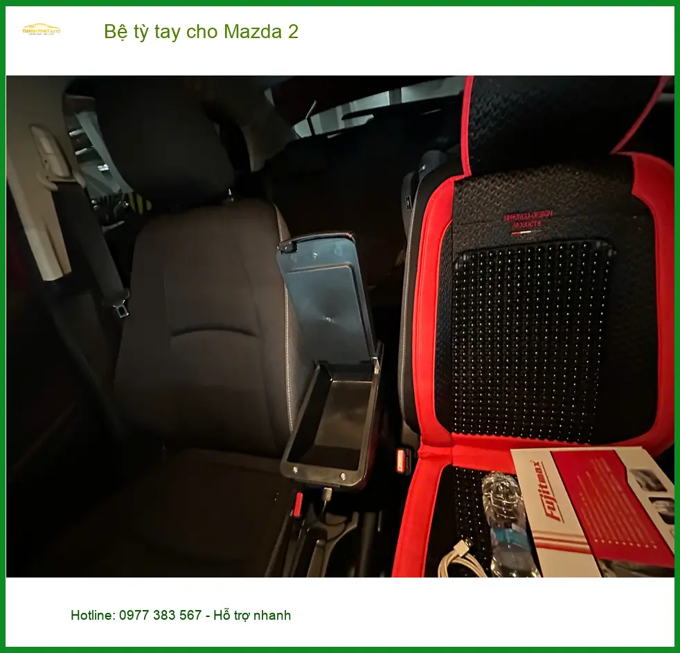 Anh Khang lắp Bệ tỳ tay cho Mazda 2 tại Quận 12 để lái xe đỡ mỏi