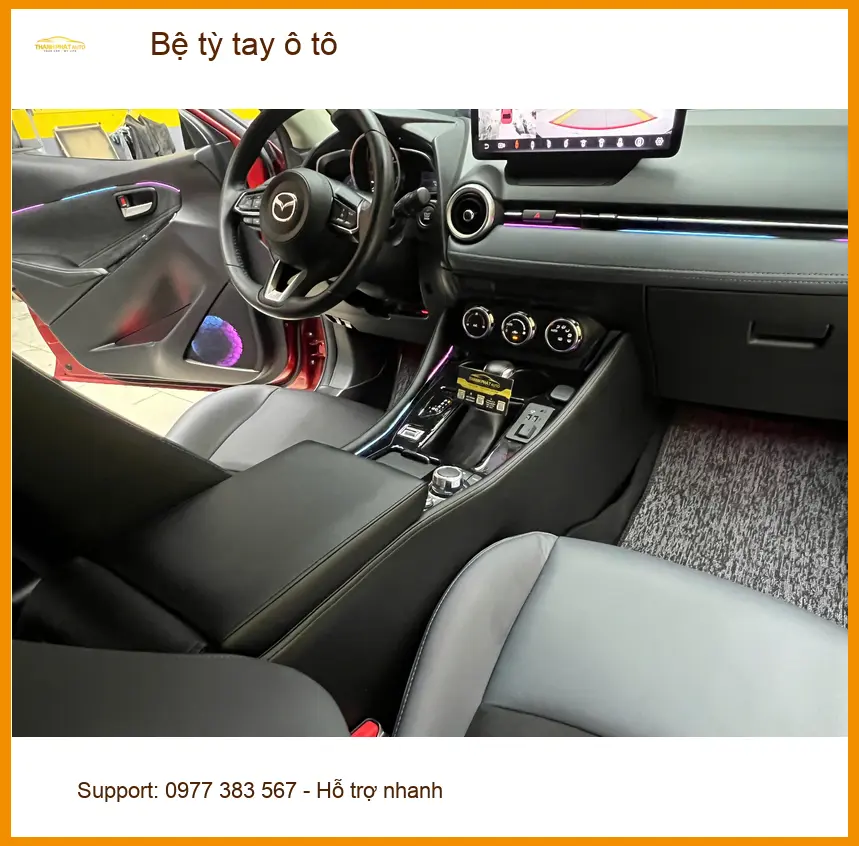 Chị Thảo lắp bệ tỳ tay ô tô Toyota Vios ở Cần Giờ giúp lái xe thoải mái hơn ảnh thực tế 3