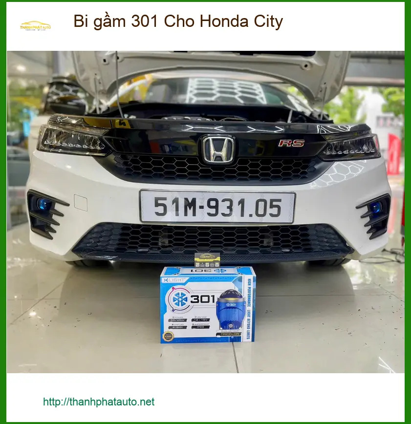 Chú Tấn nâng cấp bi gầm 301 cho Honda City Quận 11 tăng sáng hiệu quả.