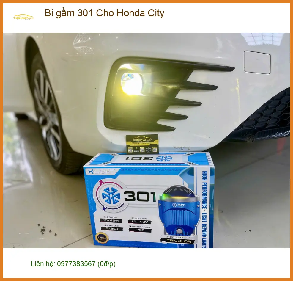 Anh Long độ bi gầm 301 cho Honda City tại Quận 2 vì đèn zin yếu khi di chuyển đêm ảnh thực tế 4