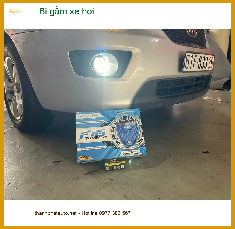 Chú Dũng lắp bi gầm xe hơi cho Kia Carnival tại Củ Chi vì đèn yếu ảnh thực tế 2