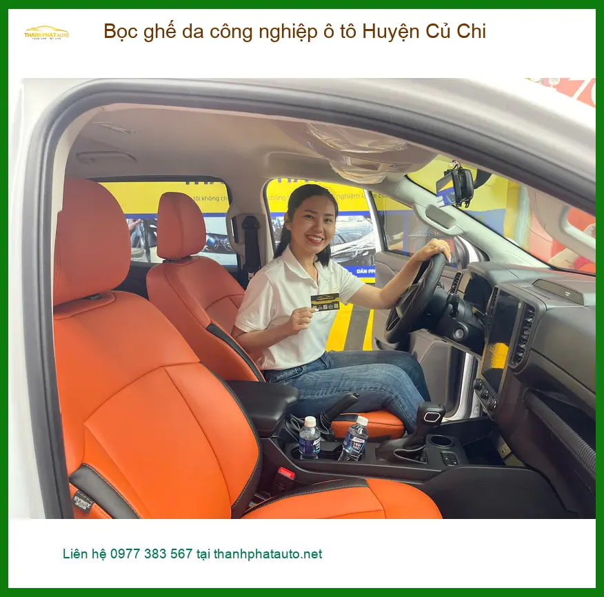 Cửa Hàng Bọc Ghế Da ghế da công nghiệp ô tô Huyện Củ Chi - Thi Công Chuyên Nghiệp