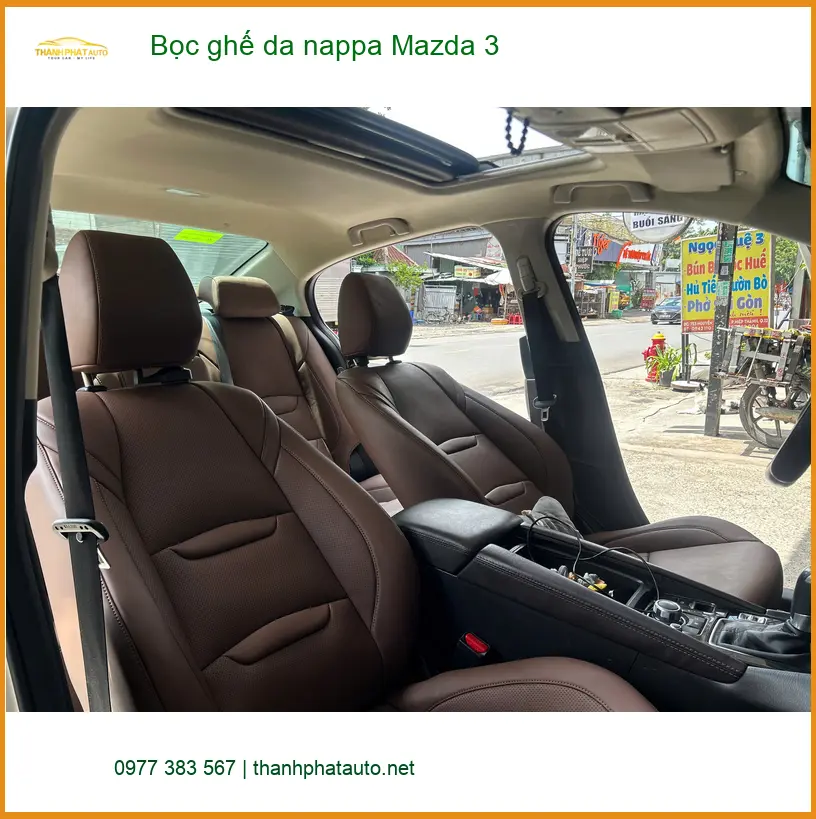 Anh Lâm bọc ghế da Nappa cho Mazda 3 tại Quận 12 để nội thất thêm sang trọng và bền đẹp ảnh thực tế 2