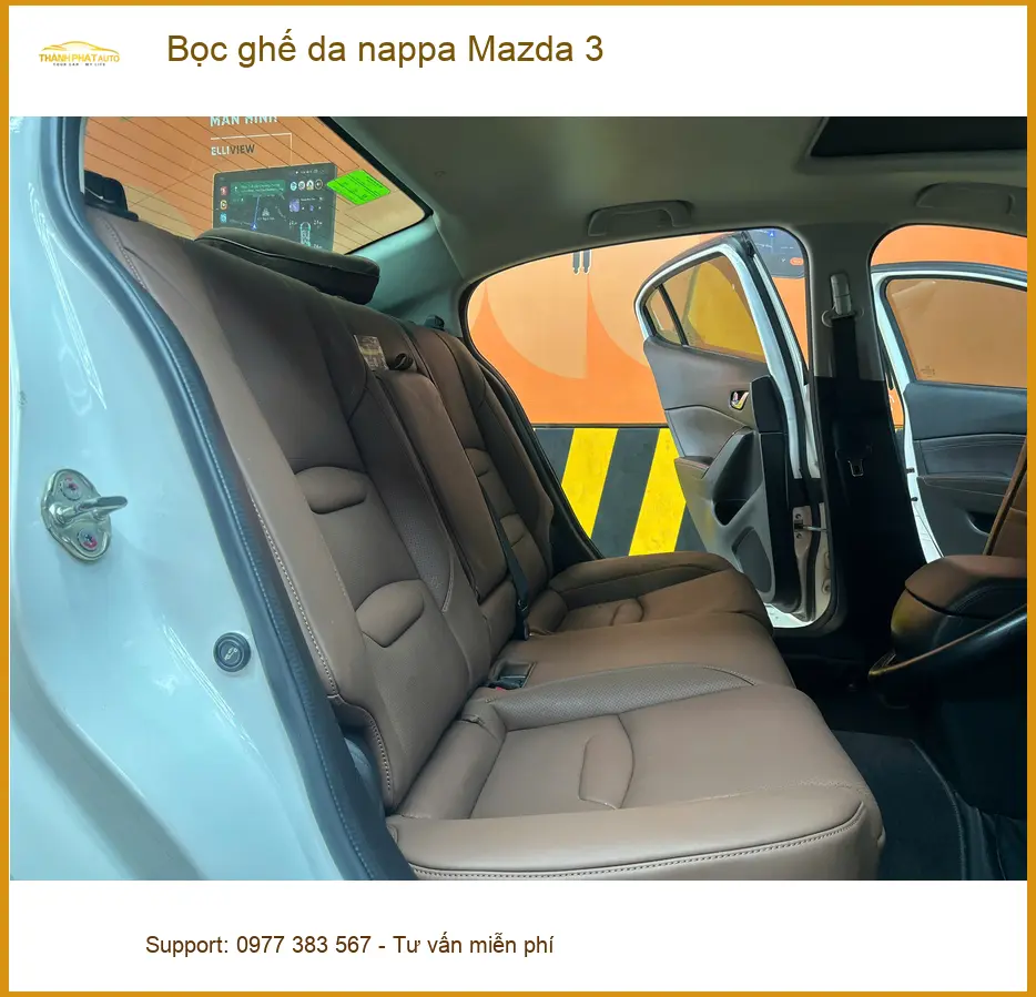 Anh Lâm bọc ghế da Nappa cho Mazda 3 tại Quận 12 để nội thất thêm sang trọng và bền đẹp ảnh thực tế 4