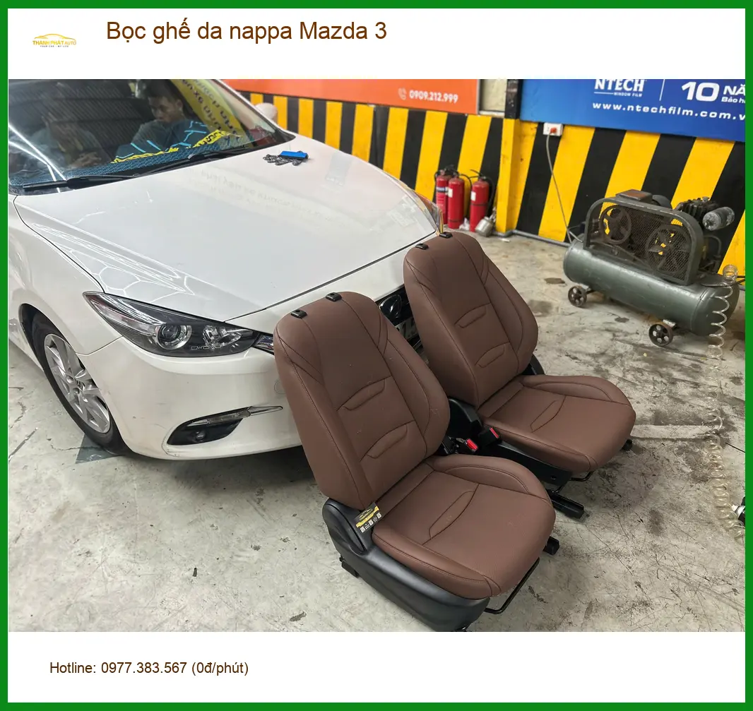 Anh Khôi bọc ghế da nappa Mazda 3 tại Quận Thủ Đức để nội thất sang trọng hơn ảnh thực tế 3